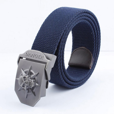 2021 m. Naujas vyrų karinis drobinis diržas, skeletas, kaukolės lydinio diržo sagtis, populiarus pankiškas diržas