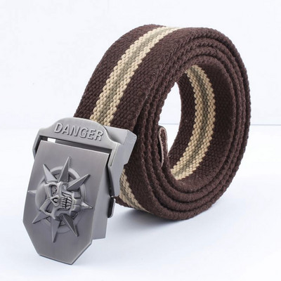 2021 m. Naujas vyrų karinis drobinis diržas, skeletas, kaukolės lydinio diržo sagtis, populiarus pankiškas diržas