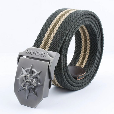 2021 m. Naujas vyrų karinis drobinis diržas, skeletas, kaukolės lydinio diržo sagtis, populiarus pankiškas diržas