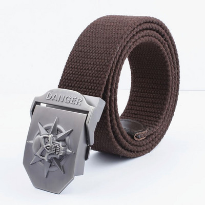 2021 m. Naujas vyrų karinis drobinis diržas, skeletas, kaukolės lydinio diržo sagtis, populiarus pankiškas diržas