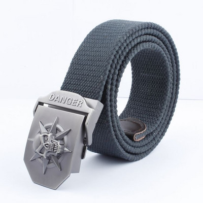 2021 m. Naujas vyrų karinis drobinis diržas, skeletas, kaukolės lydinio diržo sagtis, populiarus pankiškas diržas