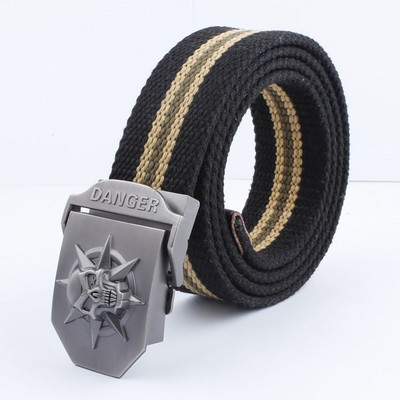 2021 m. Naujas vyrų karinis drobinis diržas, skeletas, kaukolės lydinio diržo sagtis, populiarus pankiškas diržas