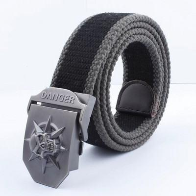 2021 m. Naujas vyrų karinis drobinis diržas, skeletas, kaukolės lydinio diržo sagtis, populiarus pankiškas diržas