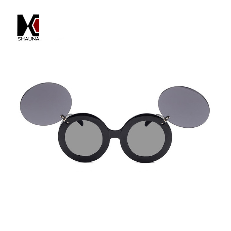 SHAUNA Ins Populaarsed Lady Gaga Kokkupandavad Steampunk Päikeseprillid Naiste Armsad Ümmargused Peokrillid Laste Varjud