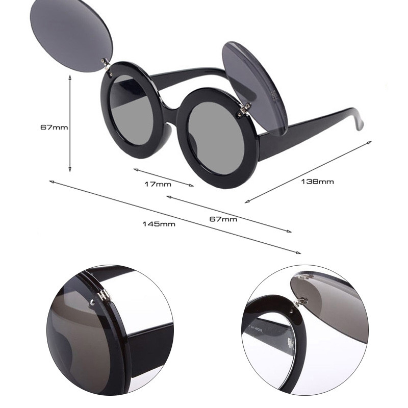 SHAUNA Ins Populaarsed Lady Gaga Kokkupandavad Steampunk Päikeseprillid Naiste Armsad Ümmargused Peokrillid Laste Varjud