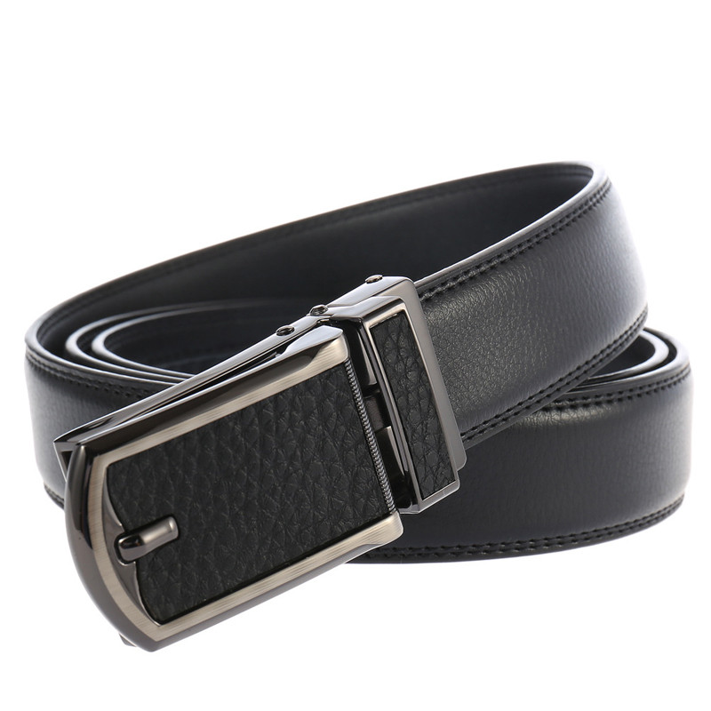 MEDYLA Arrival Klassikaline automaatne pandlaga must vöö ärimeestele Kvaliteetne ehtsast nahast 3,0 laiusega rihma vöökoht