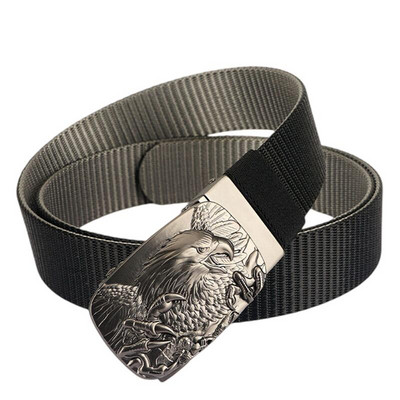 SupSindy Man kétoldalas nylon öv Eagle Rotate fém automata csatos vászon övek férfi farmernadrág derékpánt kétszínű férfi pánt