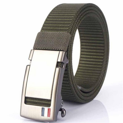 BOKADIAO Muški i ženski najlonski remen Metalni remeni s automatskom kopčom Sportovi na otvorenom Ležerni traperice pojas Vojni vojni platneni muški remen