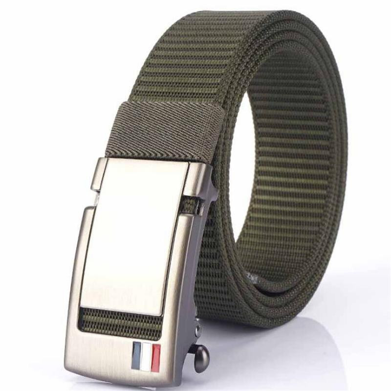 BOKADIAO Muški i ženski najlonski remen Metalni remeni s automatskom kopčom Sportovi na otvorenom Ležerni traperice pojas Vojni vojni platneni muški remen