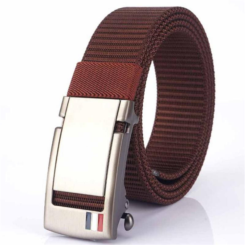 BOKADIAO Muški i ženski najlonski remen Metalni remeni s automatskom kopčom Sportovi na otvorenom Ležerni traperice pojas Vojni vojni platneni muški remen