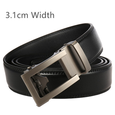 3,1 cm széles férfi üzleti deréköv racsnis csat formális stílusú luxus márka valódi bőr öv férfi fehér fekete khaki B900