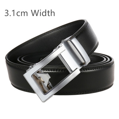 3,1 cm széles férfi üzleti deréköv racsnis csat formális stílusú luxus márka valódi bőr öv férfi fehér fekete khaki B900