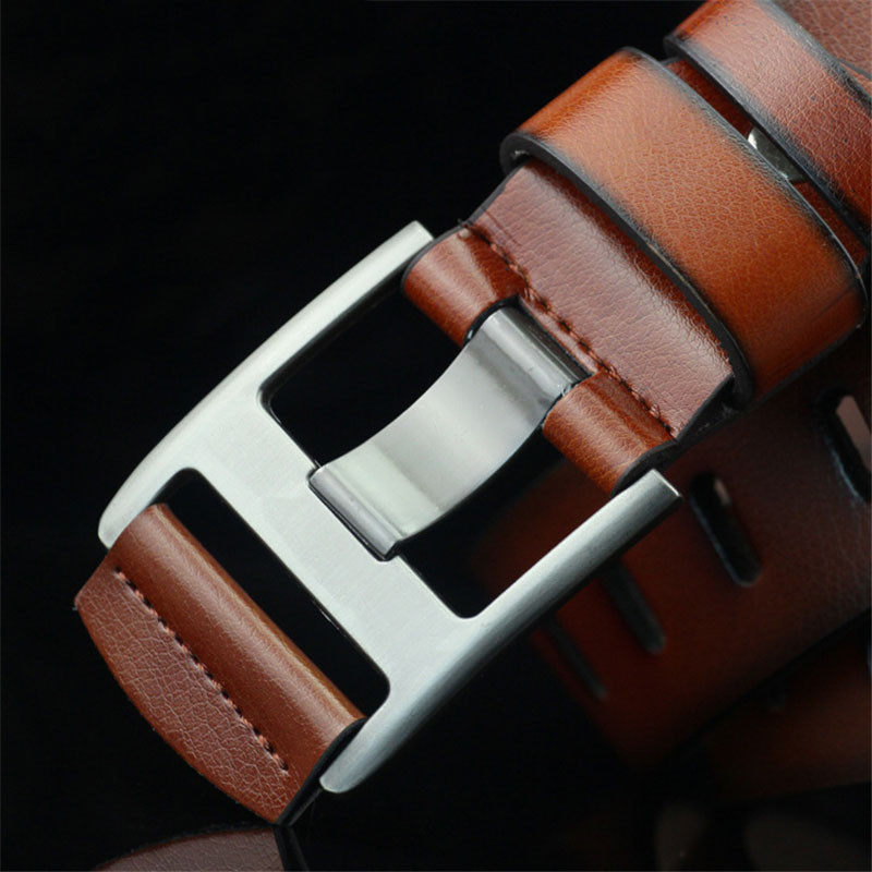Vyriškas diržas džinsams Prabangus dizainerio sukurtas vyriškas Cinturones Rudos segtukas Odinis diržas Vyriškas diržas Juosmuo ceinture cinto masculino