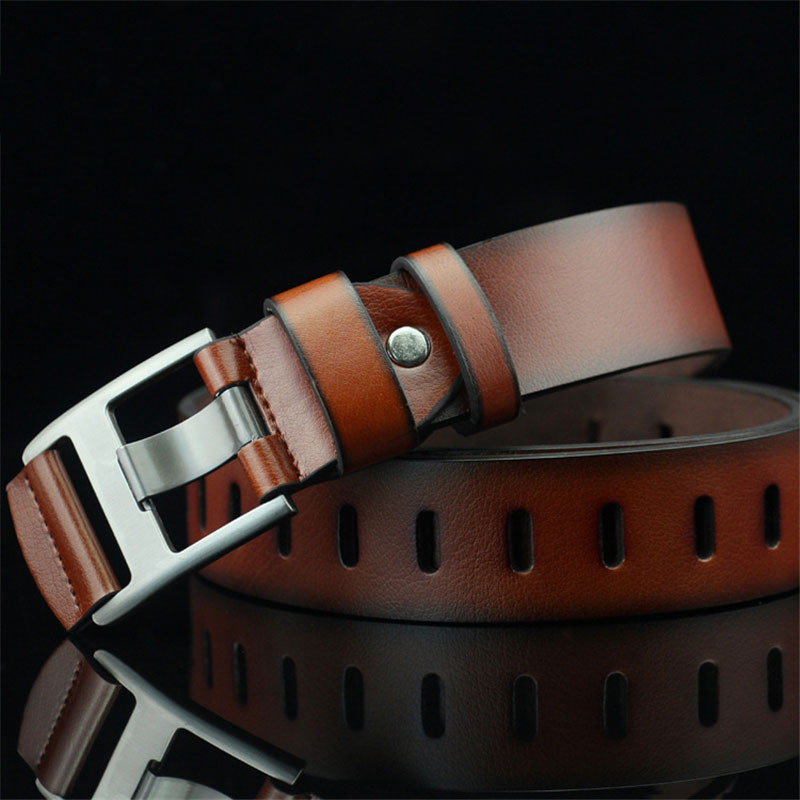 Vyriškas diržas džinsams Prabangus dizainerio sukurtas vyriškas Cinturones Rudos segtukas Odinis diržas Vyriškas diržas Juosmuo ceinture cinto masculino