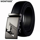 WOWTIGER Curea bărbătească din aliaj Automatic Fashion lux Curea din piele Curele de marcă celebră pentru bărbați