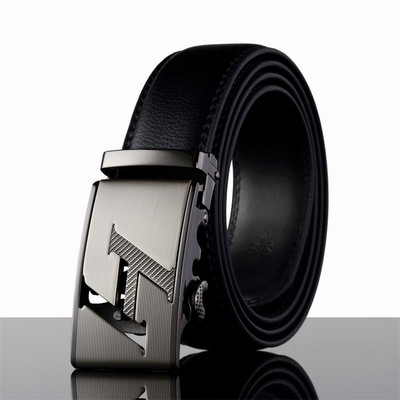WOWTIGER Curea bărbătească din aliaj Automatic Fashion lux Curea din piele Curele de marcă celebră pentru bărbați