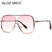 ALOZ MICC Nove prevelike kvadratne ženske sunčane naočale Dizajnerske modne muške sunčane naočale s metalnim poluokvirom UV400 naočale Q435