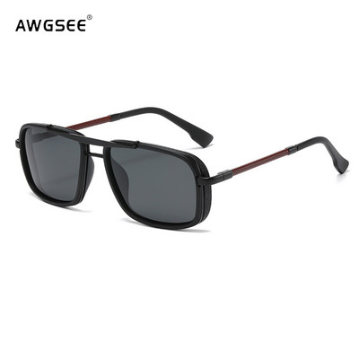 Ristkülikukujulised metallist polariseeritud autosõidu päikeseprillid meeste retrodisainerid kalapüügireisi päikeseprillid varjud meestele 100% UV kaitse