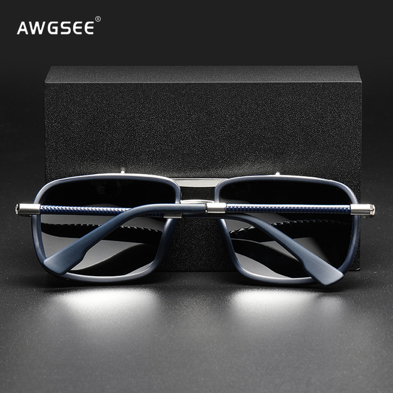 Ristkülikukujulised metallist polariseeritud autosõidu päikeseprillid meeste retrodisainerid kalapüügireisi päikeseprillid varjud meestele 100% UV kaitse