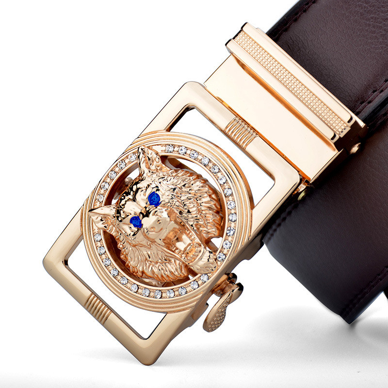 Curele de designer noi de brand pentru bărbați, curea automată de înaltă calitate, brâu din piele pentru bărbați, curea casual în talie cu cataramă Wolf Heah GH999