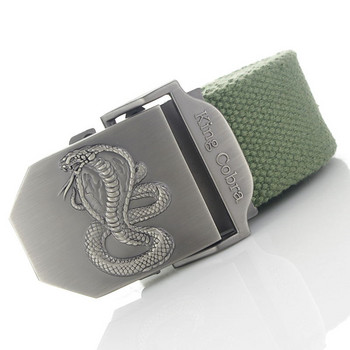 BOKADIAO Men&Women Military Canvas belt luxury KingCobra Metal buckle jeans belt Армейски тактически колан за мъже презрамка за талията мъжки