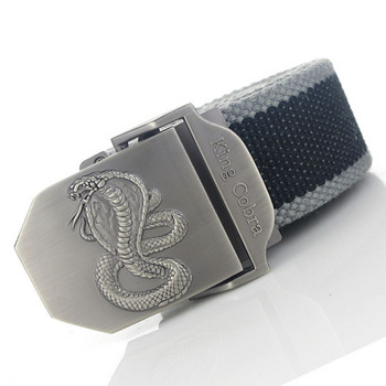 BOKADIAO Men&Women Military Canvas belt luxury KingCobra Metal buckle jeans belt Армейски тактически колан за мъже презрамка за талията мъжки
