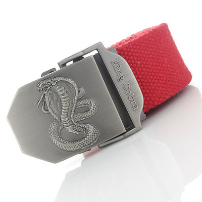 BOKADIAO Muški i ženski vojni platneni remen luksuzni KingCobra remen za traperice s metalnom kopčom Vojni taktički remen za muškarce remen za pojas muški