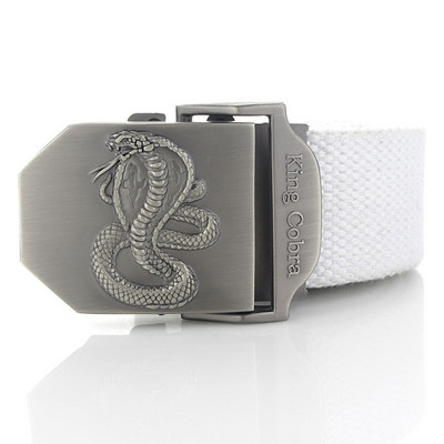 BOKADIAO Muški i ženski vojni platneni remen luksuzni KingCobra remen za traperice s metalnom kopčom Vojni taktički remen za muškarce remen za pojas muški