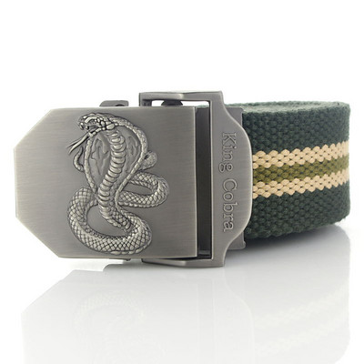 BOKADIAO Muški i ženski vojni platneni remen luksuzni KingCobra remen za traperice s metalnom kopčom Vojni taktički remen za muškarce remen za pojas muški