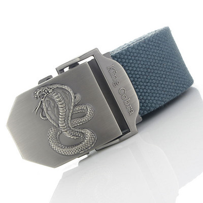 BOKADIAO Muški i ženski vojni platneni remen luksuzni KingCobra remen za traperice s metalnom kopčom Vojni taktički remen za muškarce remen za pojas muški