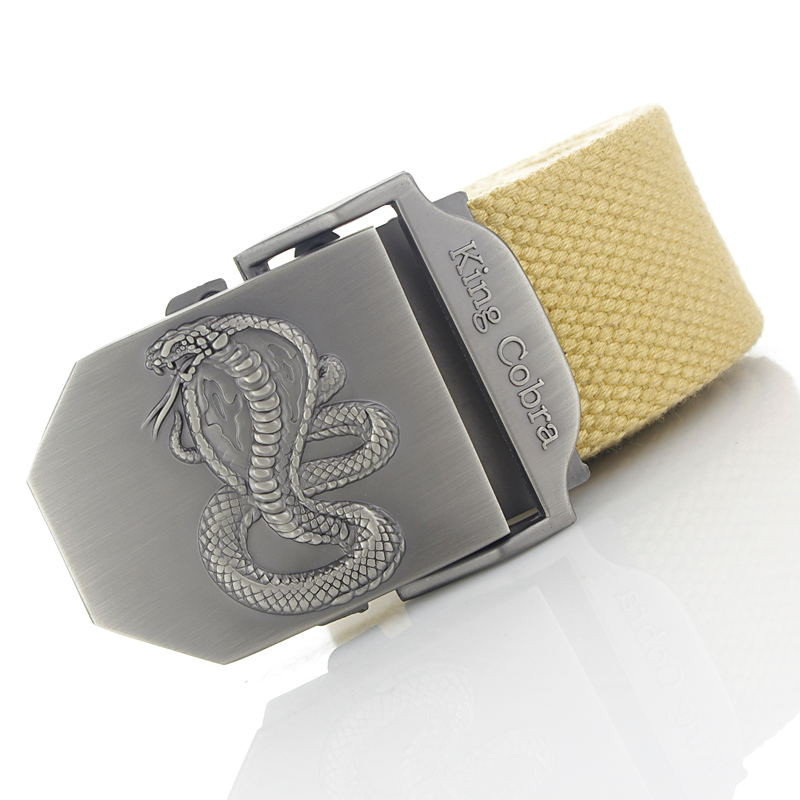 BOKADIAO Muški i ženski vojni platneni remen luksuzni KingCobra remen za traperice s metalnom kopčom Vojni taktički remen za muškarce remen za pojas muški