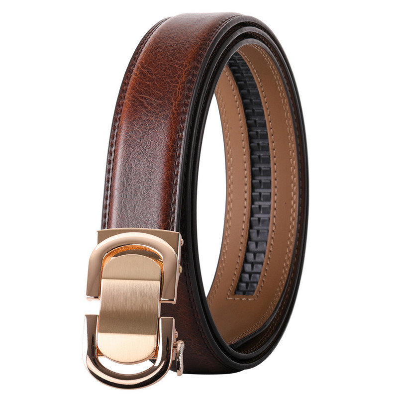 Curea pentru bărbați, albastru, alb, maro, curea bărbătească din piele naturală de vaca de înaltă calitate, pentru afaceri, blugi casual, centură, cataramă automată B461