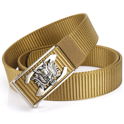 SupSindy vīriešu neilona josta Luksusa zelta pūķa metāla automātiskās sprādzes audekla jostas vīriešiem ikdienas džinsi jostasvieta melna vīriešu siksna