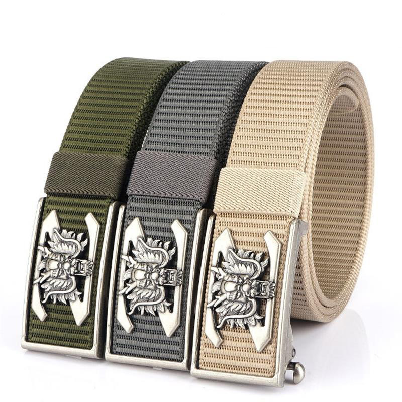 SupSindy vīriešu neilona josta Luksusa zelta pūķa metāla automātiskās sprādzes audekla jostas vīriešiem ikdienas džinsi jostasvieta melna vīriešu siksna