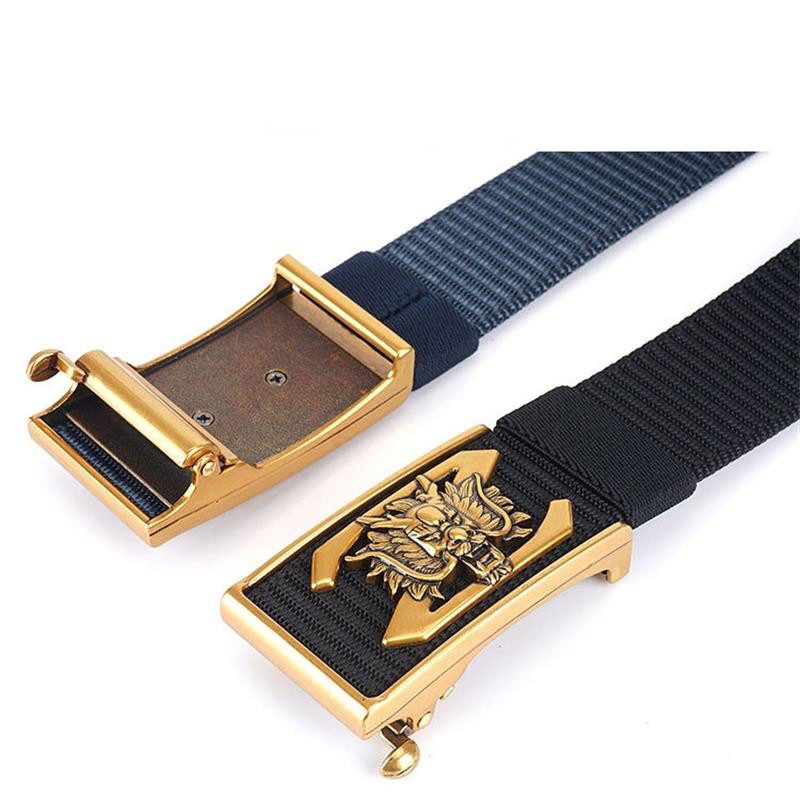 SupSindy vīriešu neilona josta Luksusa zelta pūķa metāla automātiskās sprādzes audekla jostas vīriešiem ikdienas džinsi jostasvieta melna vīriešu siksna