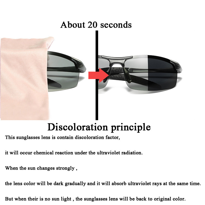 AORON muške fotokromatske polarizirane sunčane naočale s aluminijskim okvirom UV400 sunčane naočale muške naočale naočale za vožnju
