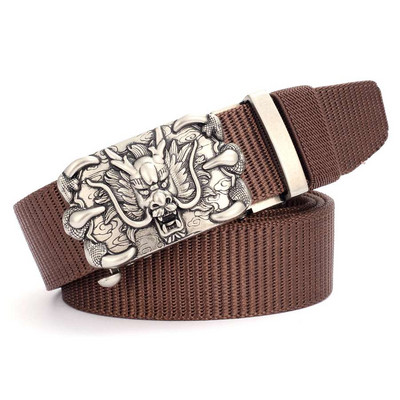 Мъжки найлонов кожен колан Нов беззъб колан с катарама Мъжки колан Ширина: 3,5 см Дължина: 105-120 см