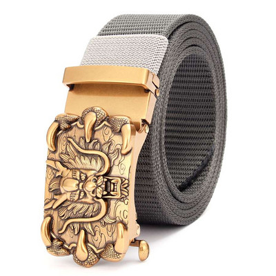 Мъжки найлонов кожен колан Нов беззъб колан с катарама Мъжки колан Ширина: 3,5 см Дължина: 105-120 см