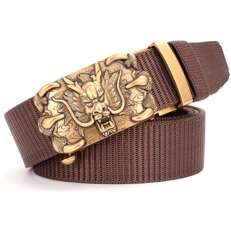 Мъжки найлонов кожен колан Нов беззъб колан с катарама Мъжки колан Ширина: 3,5 см Дължина: 105-120 см