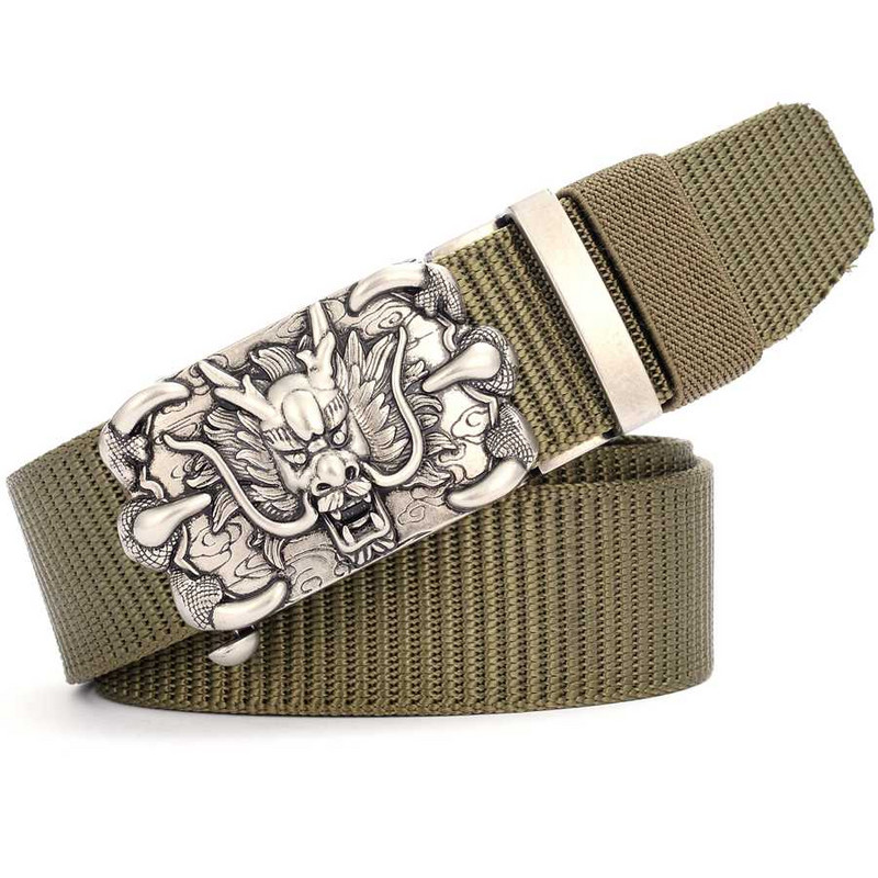 Мъжки найлонов кожен колан Нов беззъб колан с катарама Мъжки колан Ширина: 3,5 см Дължина: 105-120 см