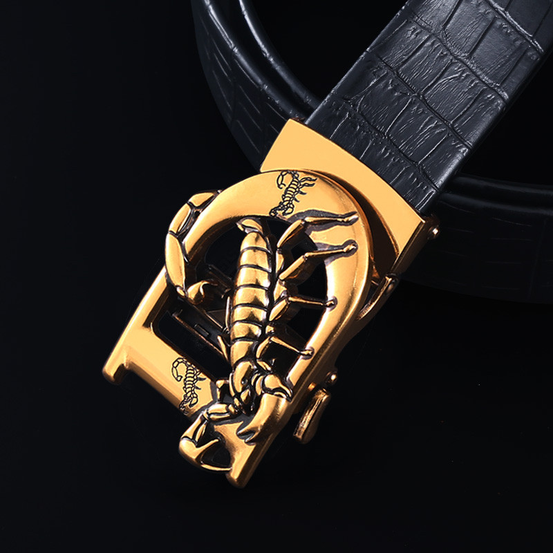 Cel mai bine vândut centură cu șarpe de cupru de designer cu cataramă galbenă automată pentru bărbați, curea de rochie din piele de înaltă calitate, pentru blugi