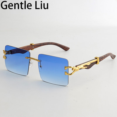 Vintage četvrtaste sunčane naočale bez okvira Muškarci Žene Luksuzna marka 2023. Antiplavo svjetlo Naočale s okvirom Dioptrijske naočale Nijanse UV400