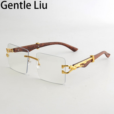 Vintage četvrtaste sunčane naočale bez okvira Muškarci Žene Luksuzna marka 2023. Antiplavo svjetlo Naočale s okvirom Dioptrijske naočale Nijanse UV400