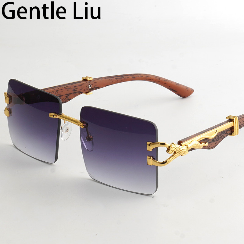 Vintage četvrtaste sunčane naočale bez okvira Muškarci Žene Luksuzna marka 2023. Antiplavo svjetlo Naočale s okvirom Dioptrijske naočale Nijanse UV400