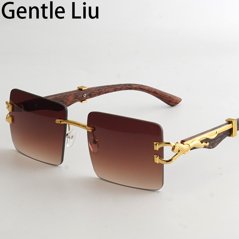 Vintage četvrtaste sunčane naočale bez okvira Muškarci Žene Luksuzna marka 2023. Antiplavo svjetlo Naočale s okvirom Dioptrijske naočale Nijanse UV400