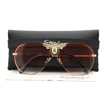 Πολυτελή κλασικά γυαλιά ηλίου Bee Vintage Γυναικεία σχεδιαστής μόδας Pilot Γυαλιά ηλίου Ανδρικά ρετρό ντεγκραντέ αντιανακλαστικές αποχρώσεις προσωπίδα