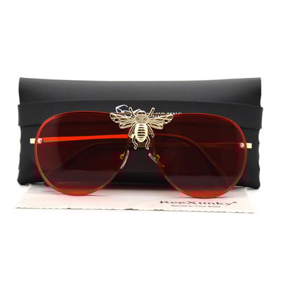 Πολυτελή κλασικά γυαλιά ηλίου Bee Vintage Γυναικεία σχεδιαστής μόδας Pilot Γυαλιά ηλίου Ανδρικά ρετρό ντεγκραντέ αντιανακλαστικές αποχρώσεις προσωπίδα