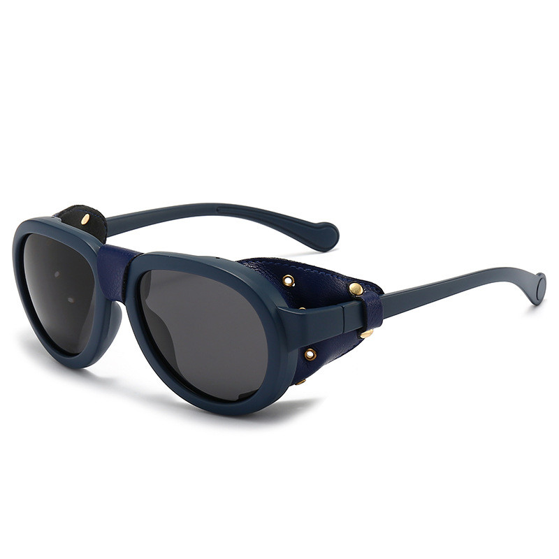 Prevelike muške polarizirane sunčane naočale za žene Luksuzni dizajn okruglih kožnih naočala u steampunk stilu Vintage Oculos UV400 Gafas