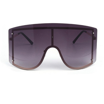 Големи слънчеви очила дамски 2020 Луксозни без рамки Модна марка Градиентни слънчеви очила дамски метални черни очила Gafas de sol