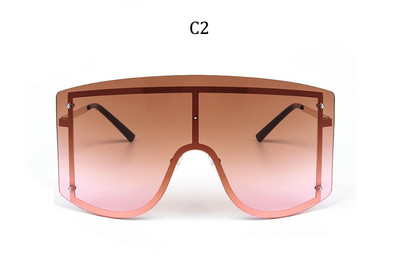 Oversize akiniai nuo saulės moteris 2020 Prabangūs be rėmelių Madingi Gamintojas Gradientiniai akiniai nuo saulės moteriški metaliniai Juodi Akiniai Gafas de sol